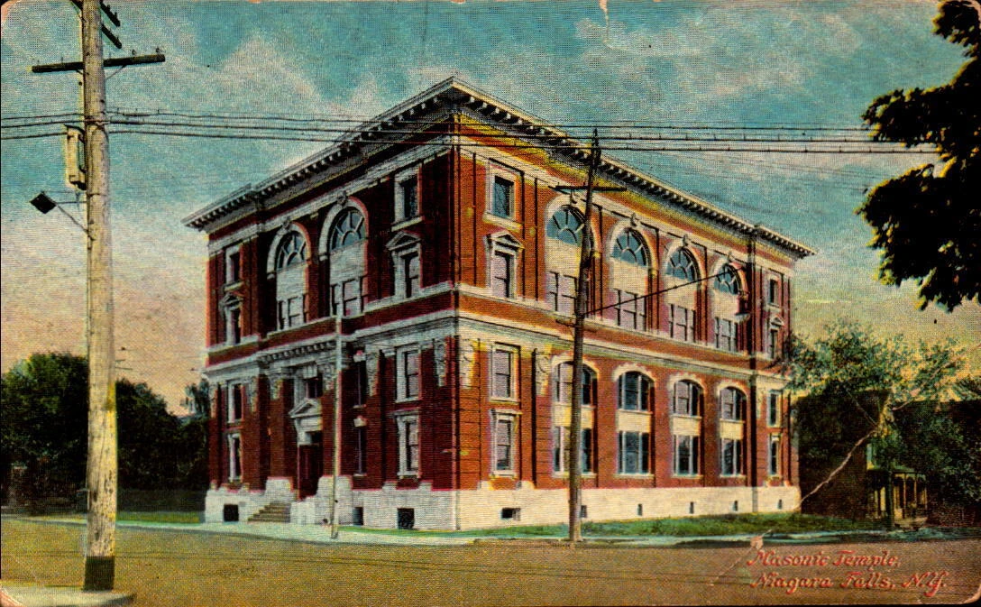 Postcard Masonic Temple Niagara Falls New York 1909